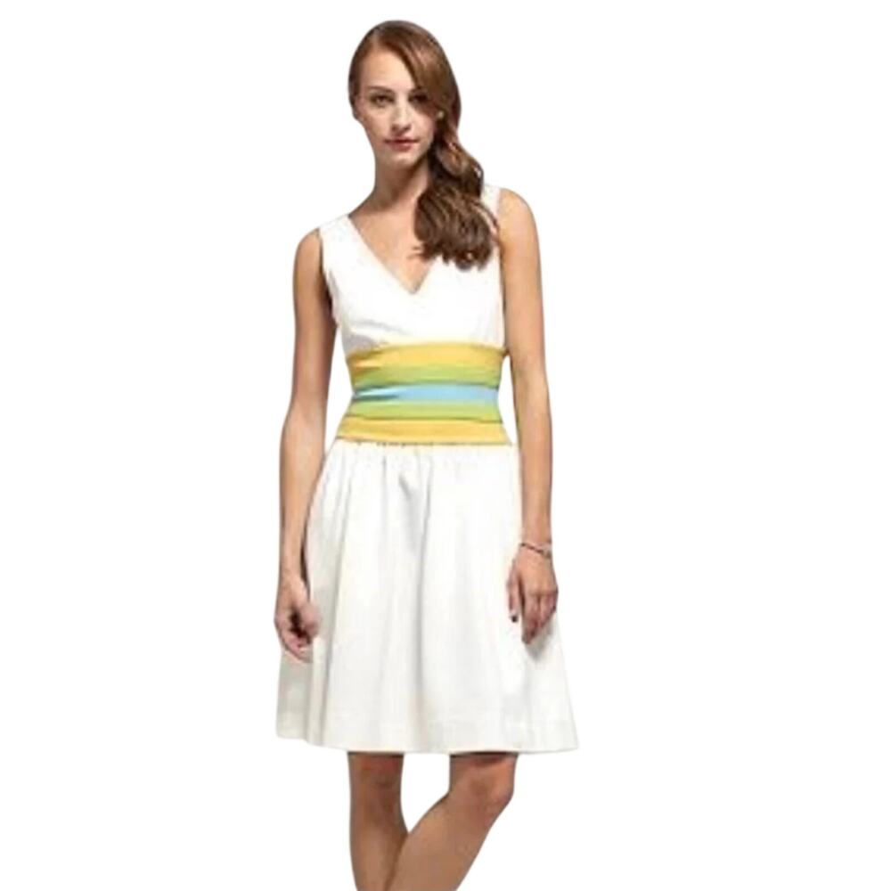 NWT Diane Von Furstenberg DVF Rossa Retro Pinup Dress Striped Coquette V Neck